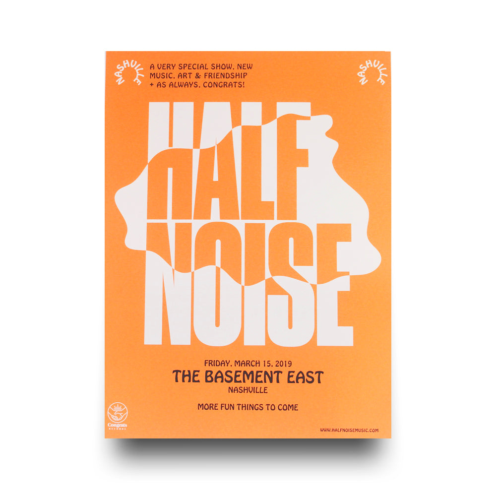 image of the screen printed poster for the march 15, 2019 show in nashville.